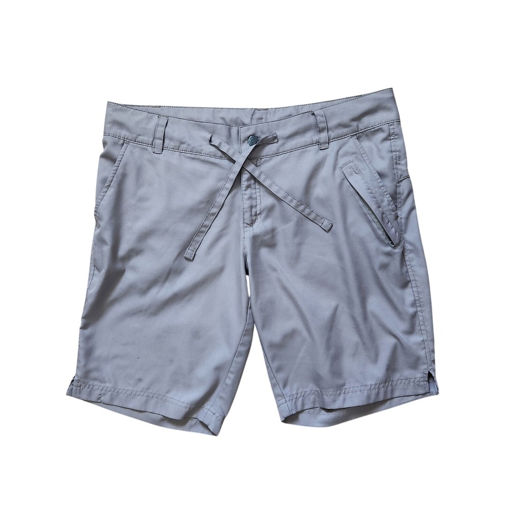 Magellan Outdoors Women L‎ Tan Hiking Shorts Drawstring Zip Pockets SGMGWF5512
